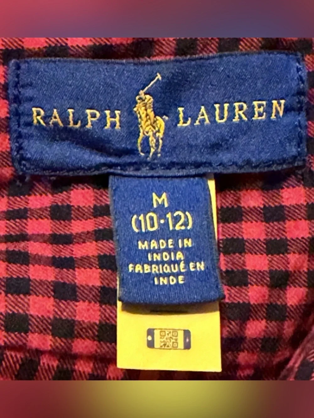 Ralph Lauren Red and Black Checkered Button-Down Shirt